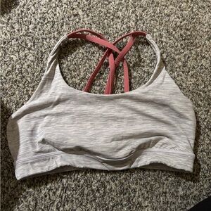 Lululemon Athletica Gray and Pink Strappy Sports Bra
